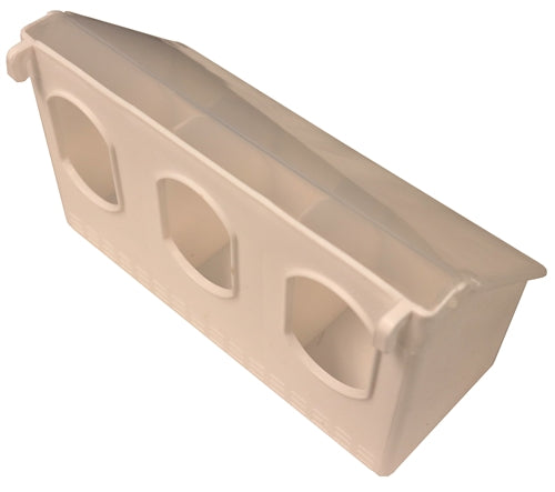 Premium Plastic 3 Hole Quail, Pigeon, Dove, Bird Feeder Outside Of Cage Fill - Bird Keeping Supplies for Quail Enthusiasts
