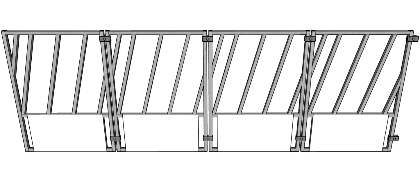 Premium 4 Pack of Aluminum 30" Long by 40" Tall Sheep & Goat Slant Bar Feeding Panels Square Hay Feeder - Homesteading Supplies for Quail Enthusiasts