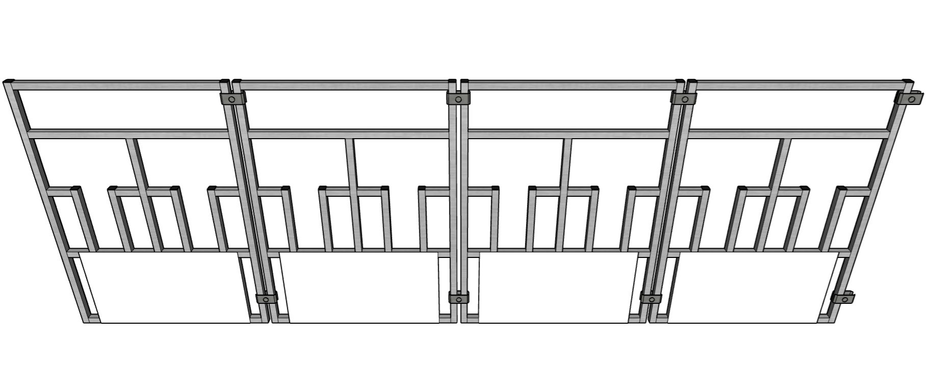 Premium 4 Pack of Aluminum 30" Long by 40" Tall Sheep & Goat Tombstone Style Feeding Panels Square Hay Feeder - Homesteading Supplies for Quail Enthusiasts