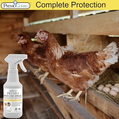 Premium Poultry Spray 16 oz - Plant Based All Natural Non-Toxic - By Premo Guard - Bird Keeping Supplies for Quail Enthusiasts
