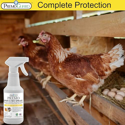 Premium Poultry Spray - Plant Based All Natural Non-Toxic - By Premo Guard - Bird Keeping Supplies for Quail Enthusiasts