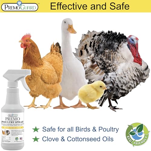 Premium Poultry Spray 16 oz - Plant Based All Natural Non-Toxic - By Premo Guard - Bird Keeping Supplies for Quail Enthusiasts