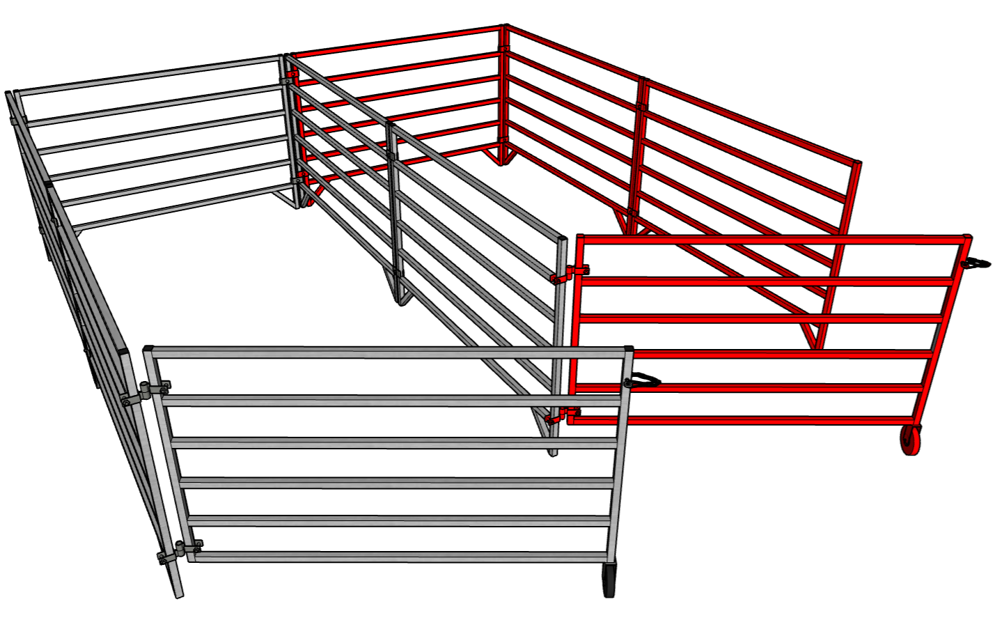 Premium Aluminum 5 Ft X 10 Ft 6 Rail Starter Stall Kit & or Add on Stall Kit for Sheep & Goats - Homesteading Supplies for Quail Enthusiasts