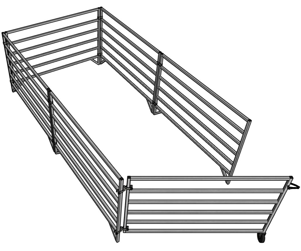 Premium Aluminum 5 Ft X 10 Ft 6 Rail Starter Stall Kit & or Add on Stall Kit for Sheep & Goats - Homesteading Supplies for Quail Enthusiasts