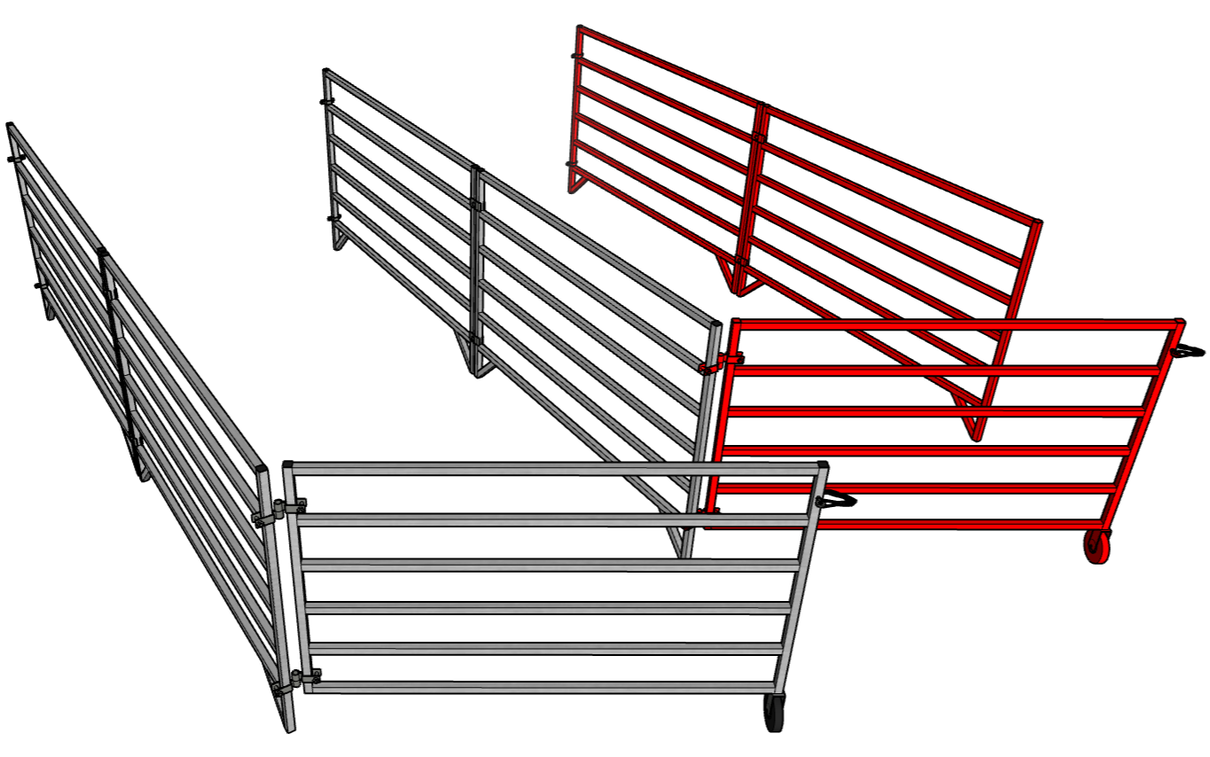 Premium Aluminum 5 Ft X 10 Ft 6 Rail Wall Mounted Starter Stall Kit & or Add-On Stall Kit for Sheep & Goats - Homesteading Supplies for Quail Enthusiasts