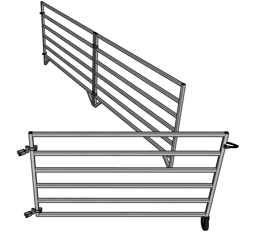 Premium Aluminum 5 Ft X 10 Ft 6 Rail Wall Mounted Starter Stall Kit & or Add-On Stall Kit for Sheep & Goats - Homesteading Supplies for Quail Enthusiasts