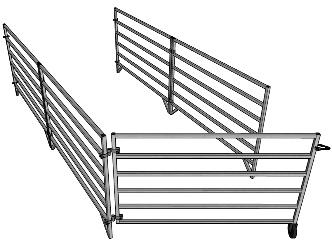 Premium Aluminum 5 Ft X 10 Ft 6 Rail Wall Mounted Starter Stall Kit & or Add-On Stall Kit for Sheep & Goats - Homesteading Supplies for Quail Enthusiasts