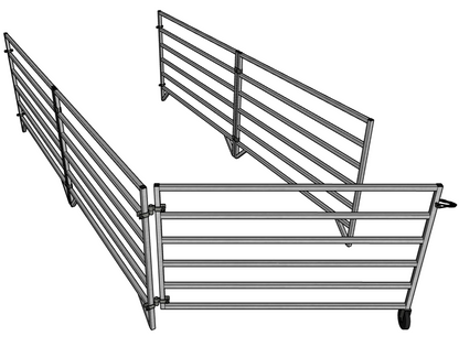 Premium Aluminum 5 Ft X 10 Ft 6 Rail Wall Mounted Starter Stall Kit & or Add-On Stall Kit for Sheep & Goats - Homesteading Supplies for Quail Enthusiasts