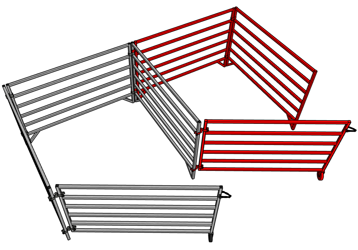 Premium Aluminum 5 Ft X 5 Ft 6 Rail Stater Stall Kit & or Add-On Kit for Sheep & Goats - Homesteading Supplies for Quail Enthusiasts