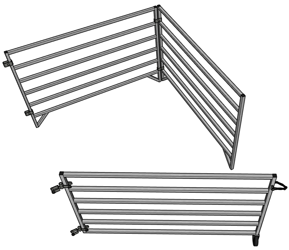 Premium Aluminum 5 Ft X 5 Ft 6 Rail Stater Stall Kit & or Add-On Kit for Sheep & Goats - Homesteading Supplies for Quail Enthusiasts