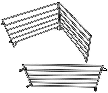 Premium Aluminum 5 Ft X 5 Ft 6 Rail Stater Stall Kit & or Add-On Kit for Sheep & Goats - Homesteading Supplies for Quail Enthusiasts