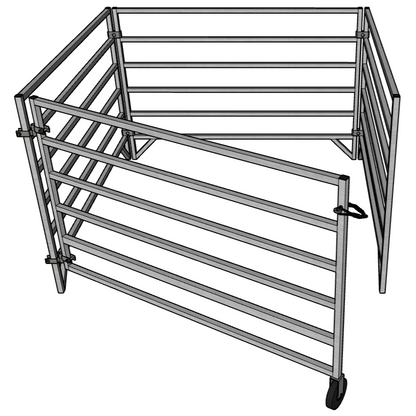Premium Aluminum 5 Ft X 5 Ft 6 Rail Stater Stall Kit & or Add-On Kit for Sheep & Goats - Homesteading Supplies for Quail Enthusiasts