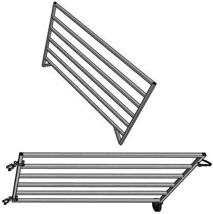 Premium Aluminum 5 Ft X 5 Ft 6 Rail Wall Mounted Starter Stall Kit & or Add-On Kit for Sheep & Goats - Homesteading Supplies for Quail Enthusiasts