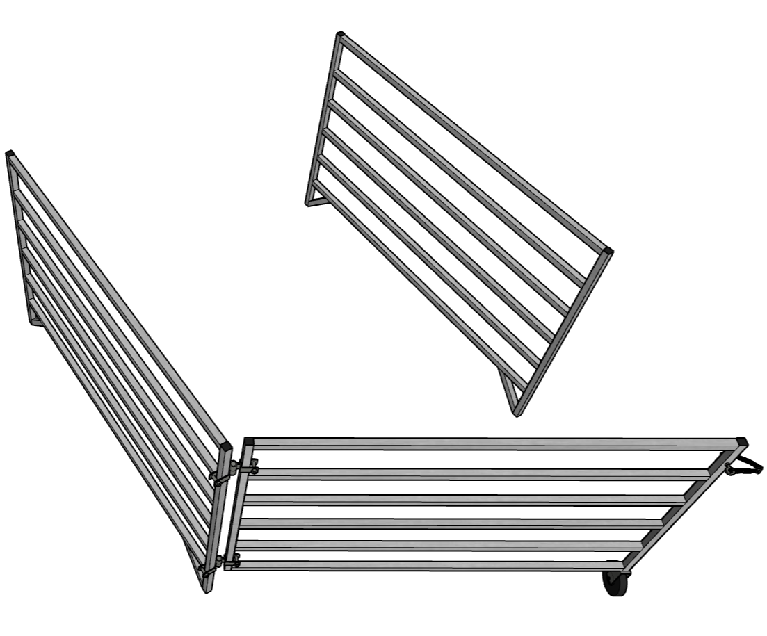 Premium Aluminum 5 Ft X 5 Ft 6 Rail Wall Mounted Starter Stall Kit & or Add-On Kit for Sheep & Goats - Homesteading Supplies for Quail Enthusiasts