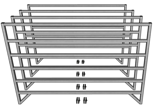 4 Pack of Aluminum 5 Ft Long 6 Rail 40" Tall Sheep & Goat Panels