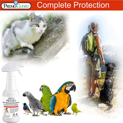 Premium Pet Protector 16 oz - Plant Based All Natural Non-Toxic - By Premo Guard - Pet Accesories for Quail Enthusiasts