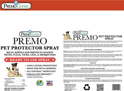 Premium Pet Protector 16 oz - Plant Based All Natural Non-Toxic - By Premo Guard - Pet Accesories for Quail Enthusiasts