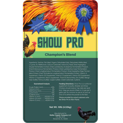 Show Pro Poultry Supplement, 10LB Bag - Boosts Health & Performance for Breeders, Exhibitors