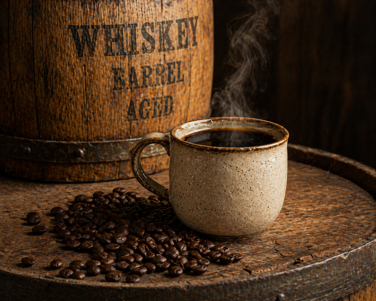 Kick It Up Whiskey Barrel Aged Single Origin Coffee