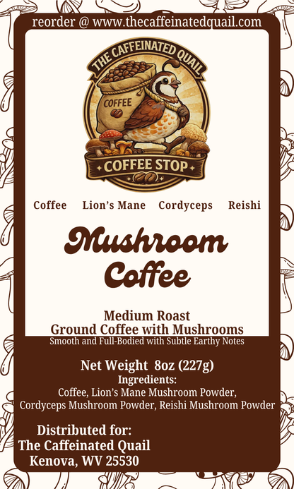 Mushroom Coffee Medium or Dark Roast