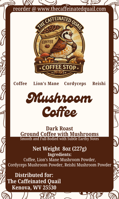 Mushroom Coffee Medium or Dark Roast