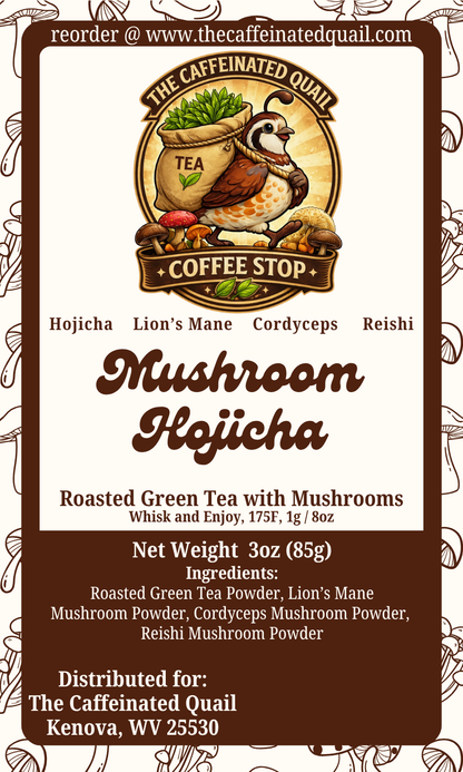 Hojicha Mushroom Blend Roasted Green Team Powder