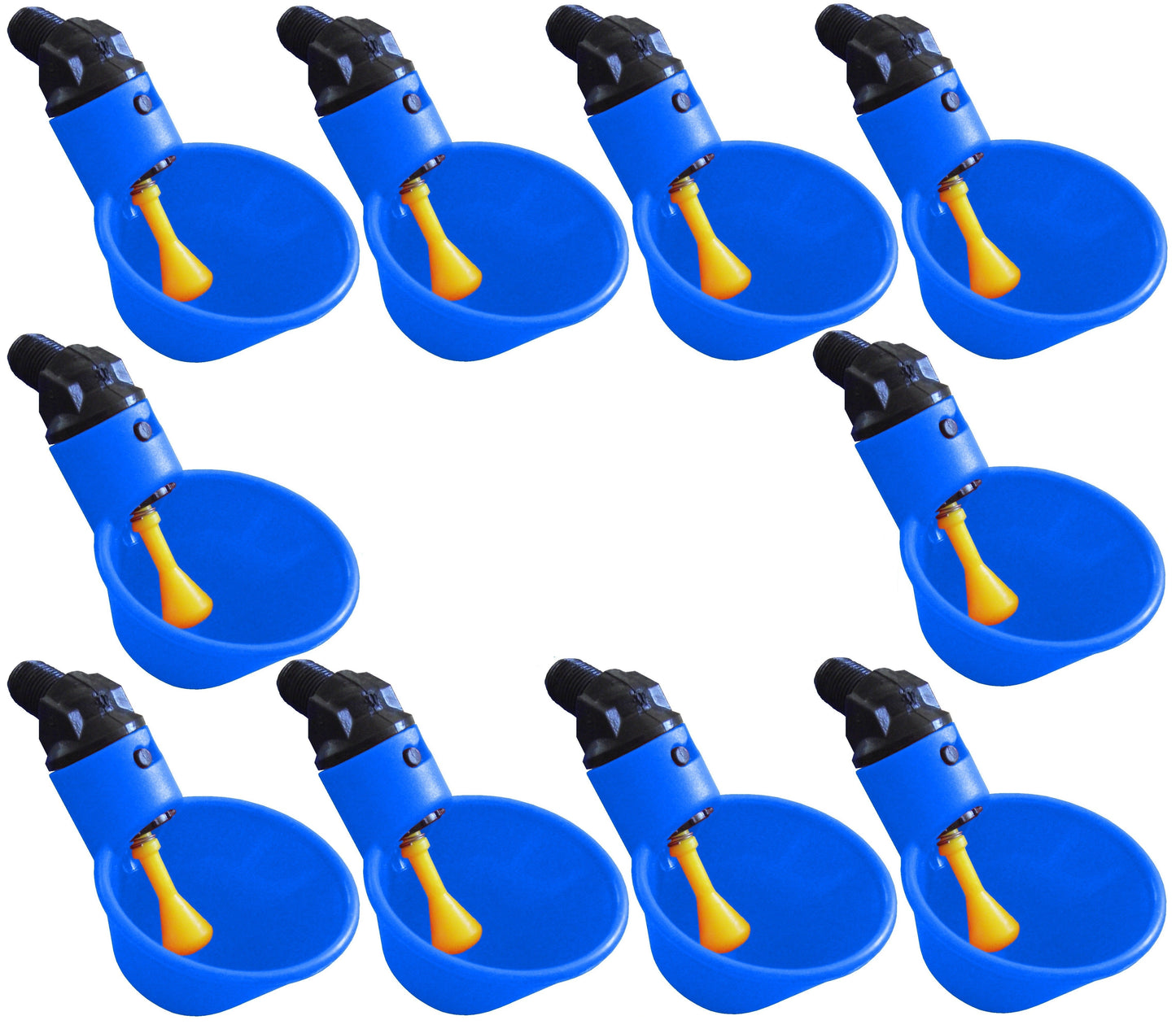 Premium Blue Automatic Cup Style Poultry Chicken Drinkers - Bird Keeping Supplies for Quail Enthusiasts