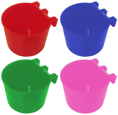 Premium 8oz Cage Cup Round Feeder or Water Drinker, Treats - Bird Keeping Supplies for Quail Enthusiasts
