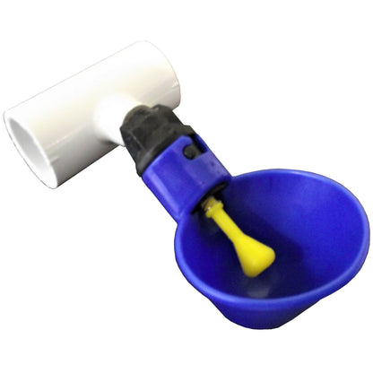 Premium Automatic poultry chicken drinker cup & 1/2" PVC Tee - Bird Keeping Supplies for Quail Enthusiasts