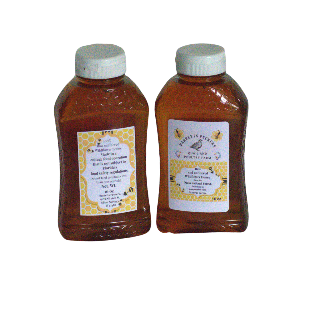 Premium Raw and unfiltered  Wildflower Honey from the Ocala National Forest - Garden for Quail Enthusiasts