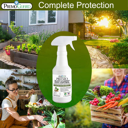 Premium Plant and Garden Pest Control Spray - 32 oz - Plant Based All All Natural Non-Toxic - By Premo Guard - Bird Keeping Supplies for Quail Enthusiasts