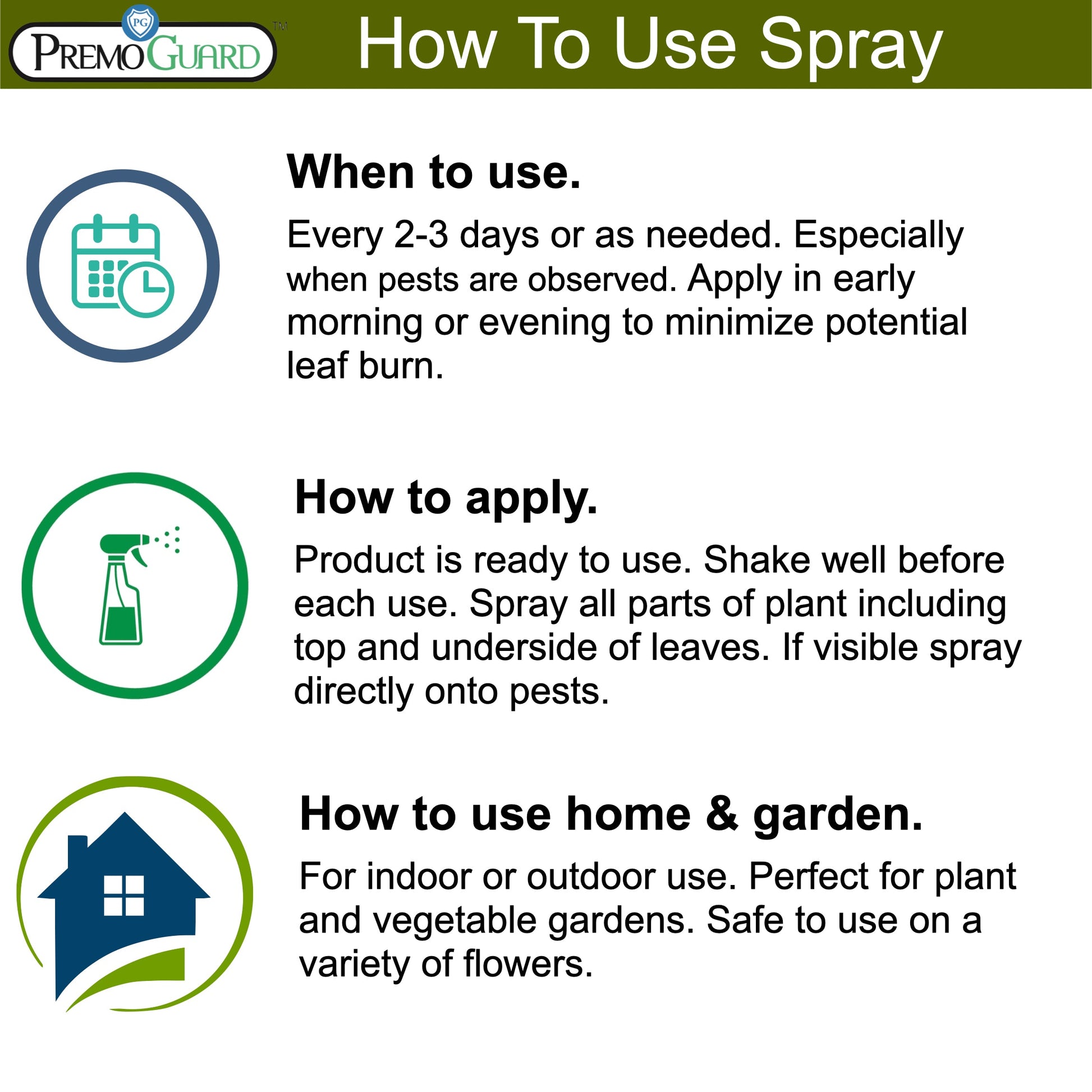 Premium Plant and Garden Pest Control Spray - 32 oz - Plant Based All All Natural Non-Toxic - By Premo Guard - Bird Keeping Supplies for Quail Enthusiasts
