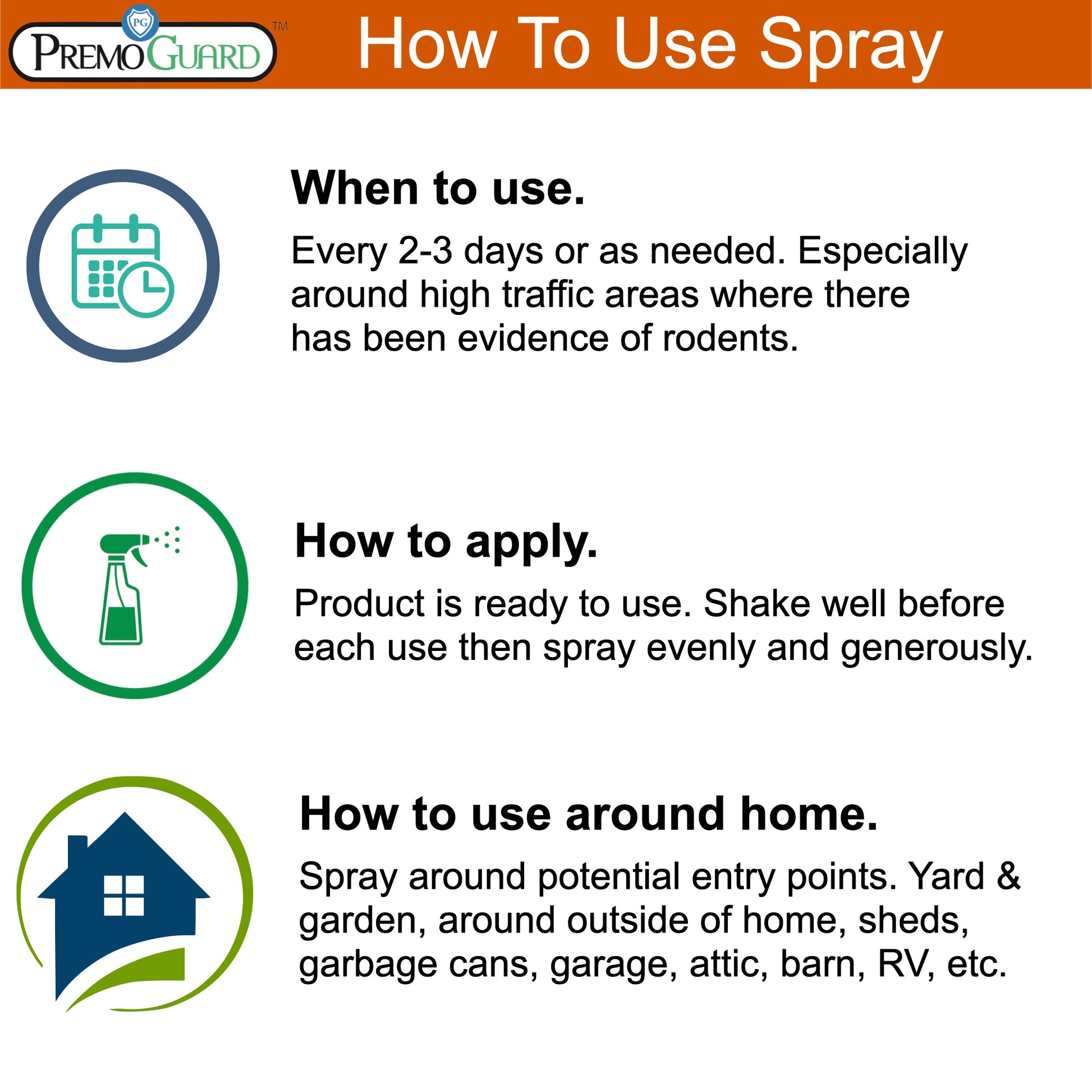 Premium Rodent Repellent Spray - 32 oz - Plant Based All Natural Non-Toxic - By Premo Guard - Bird Keeping Supplies for Quail Enthusiasts