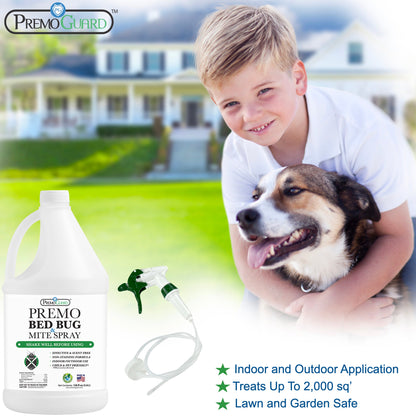 Bed Bug & Mite Killer Spray 128 oz | Natural & Non-Toxic | Premo Guard
