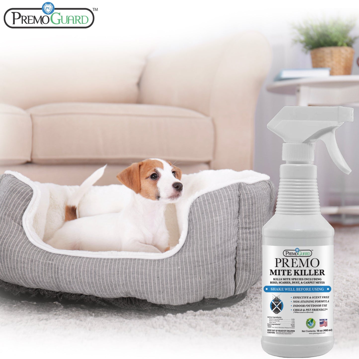 Premium Mite Killer Spray - All Natural Non-Toxic - By Premo Guard - Bird Keeping Supplies for Quail Enthusiasts