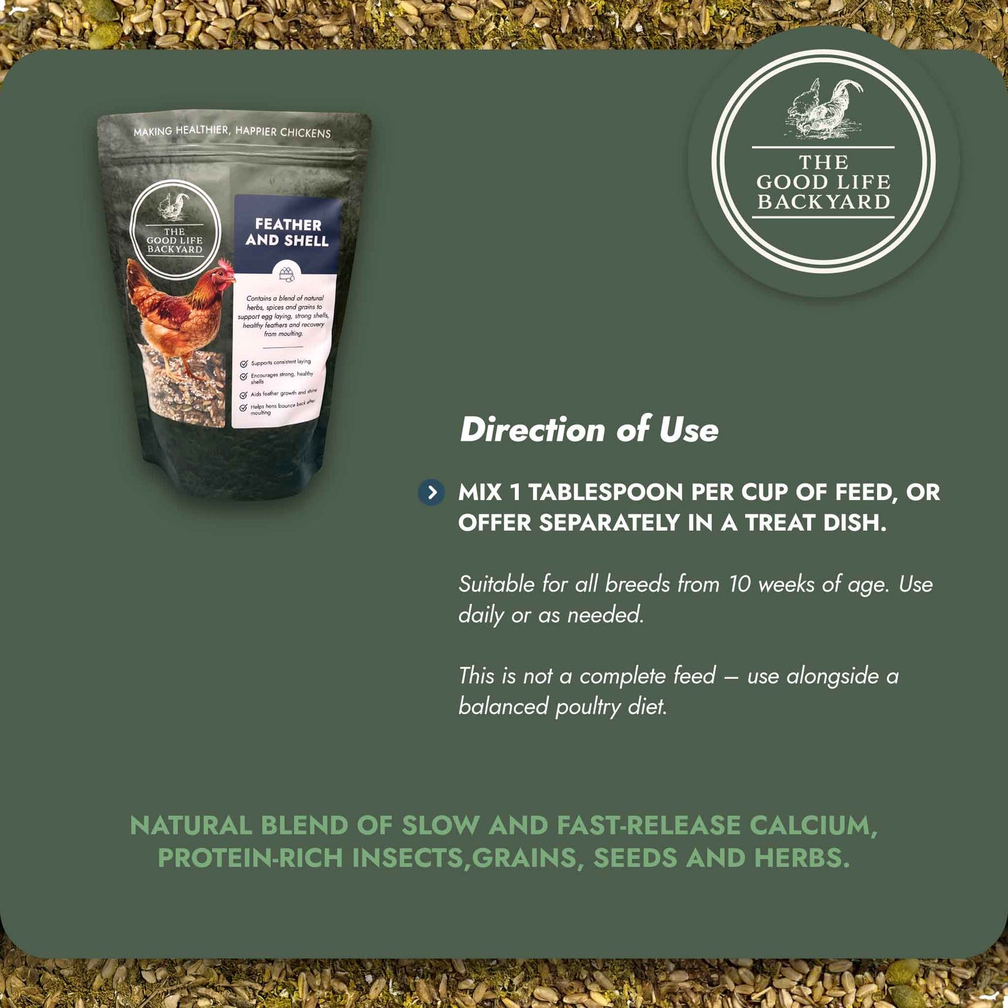 Feather and Shell - Calci-Protein Blend (Chicken Feed Additive)