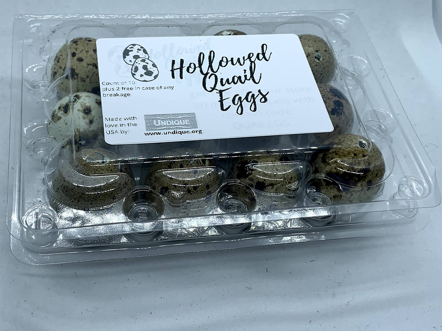 Empty Whole Eggshells Quail Eggs Hollowed - Set of 10 Cleaned Hollow Quail Eggs Perfect for Crafting and Decoration