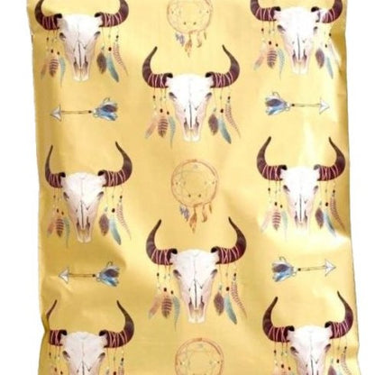 Premium Boho Bull Western Poly Mailers Size 10x13 Colorful Shipping Bags - Packaging Materials for Quail Enthusiasts