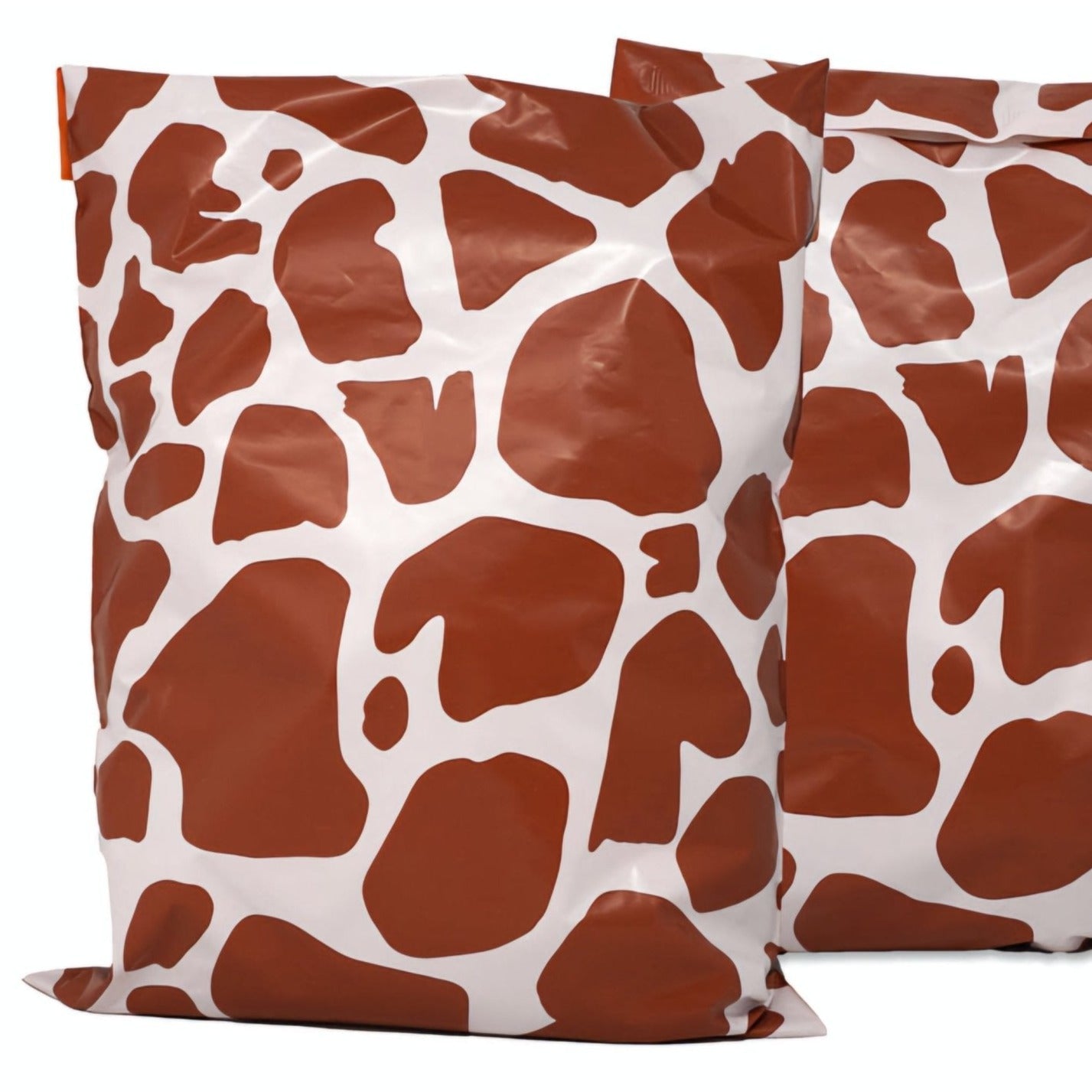Premium Brown Cow Print Poly Mailers Size 10x13 Shipping Bags - Packaging Materials for Quail Enthusiasts
