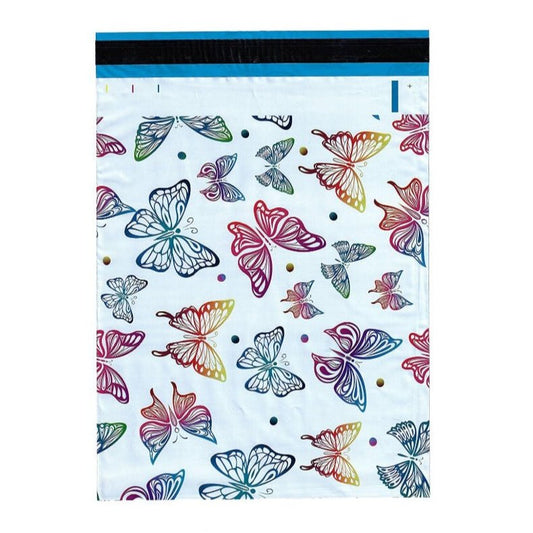 Premium Butterfly Poly Mailers Size 6x9 Shipping Bags Rainbow Butterflies - Packaging Materials for Quail Enthusiasts
