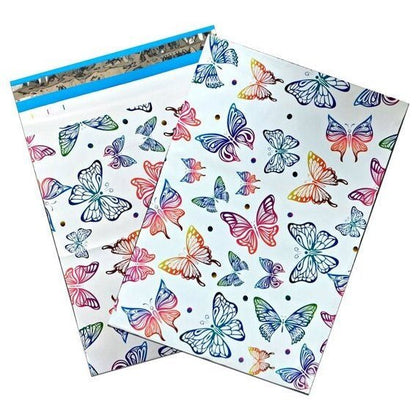 Premium Butterfly Poly Mailers Size 6x9 Shipping Bags Rainbow Butterflies - Packaging Materials for Quail Enthusiasts