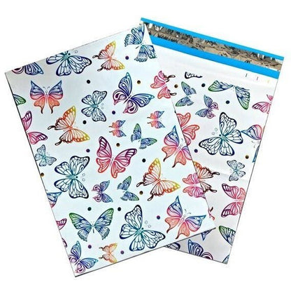 Premium Butterfly Poly Mailers Size 6x9 Shipping Bags Rainbow Butterflies - Packaging Materials for Quail Enthusiasts
