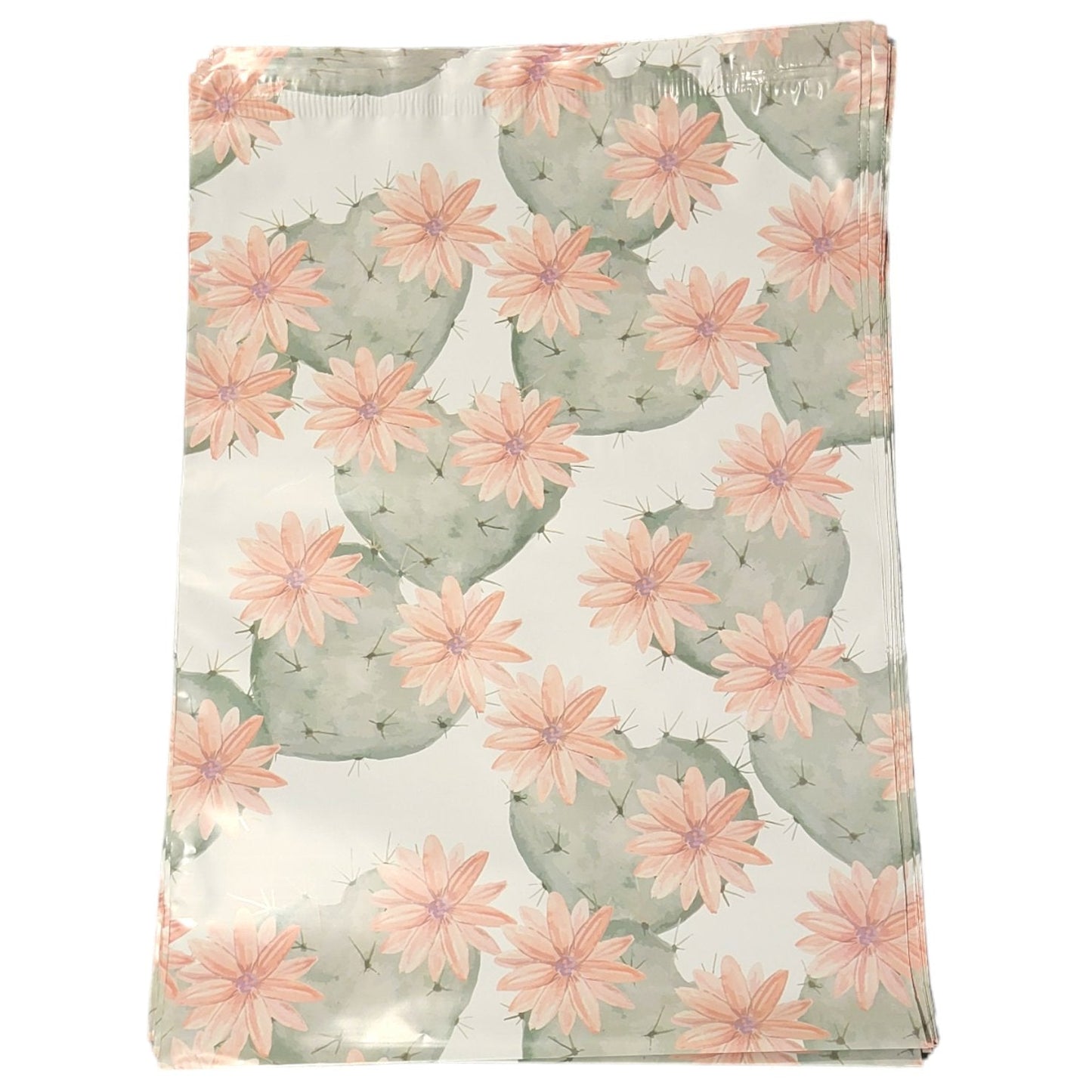 Premium Cactus Blossoms Poly Mailers Size 10x13 Colorful Shipping Bags - Packaging Materials for Quail Enthusiasts