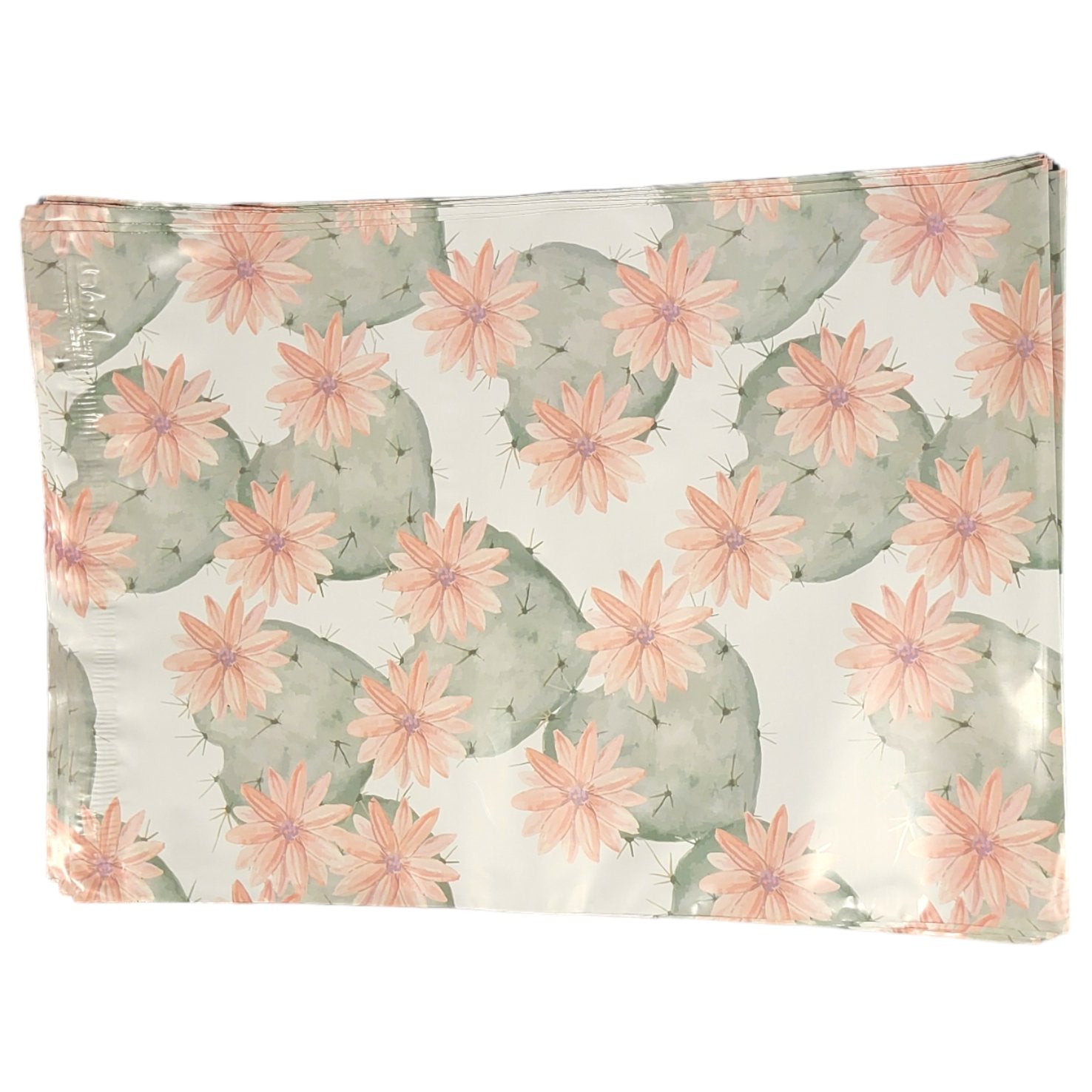Premium Cactus Blossoms Poly Mailers Size 10x13 Colorful Shipping Bags - Packaging Materials for Quail Enthusiasts