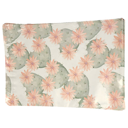 Premium Cactus Blossoms Poly Mailers Size 10x13 Colorful Shipping Bags - Packaging Materials for Quail Enthusiasts