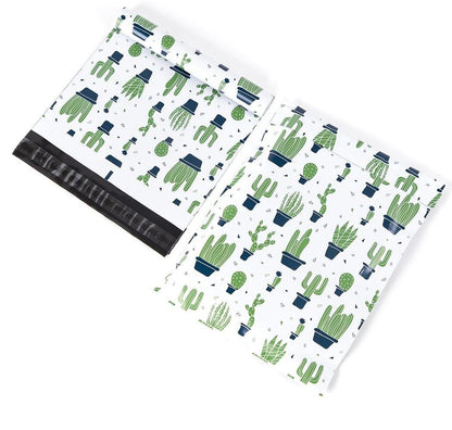 Premium Cactus Plants Poly Mailers Size 10x13 Colorful Shipping Bags White - Packaging Materials for Quail Enthusiasts