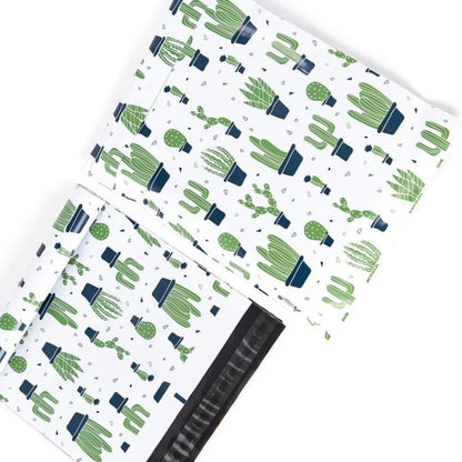 Premium Cactus Plants Poly Mailers Size 10x13 Colorful Shipping Bags White - Packaging Materials for Quail Enthusiasts