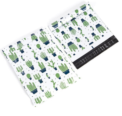 Premium Cactus Plants Poly Mailers Size 10x13 Colorful Shipping Bags White - Packaging Materials for Quail Enthusiasts