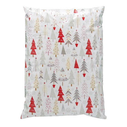 Christmas Trees Poly Mailers Size 14.5x19 White Christmas Shipping Bags