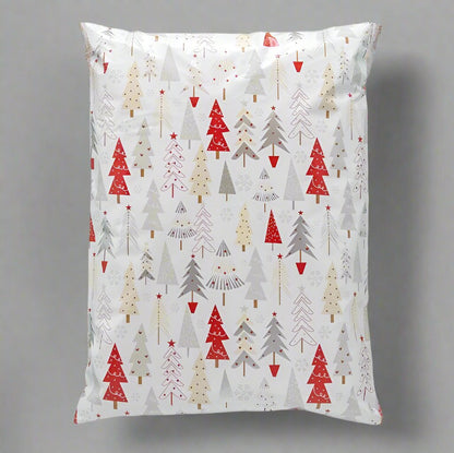 Christmas Trees Poly Mailers Size 14.5x19 White Christmas Shipping Bags
